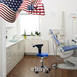 Dental Medical Doctor Assistant Tabouret Mobile Chaise Réglable En Cuir Pu Bleu