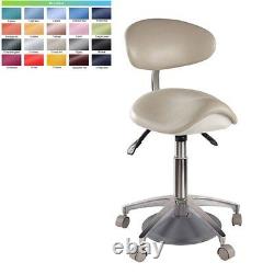 Dental Medical Mobile Saddle Chair Foot Controlled Doctors' Tabouret Pu Leather Nouveau
