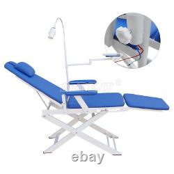 Dental Portable Medical Exam Folding Chair+ Led Light Nurse Swivel Mobile Silla