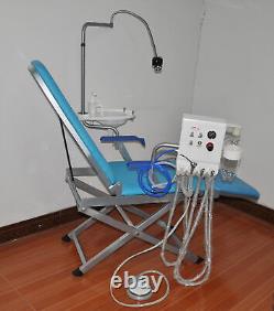 Ensemble de chaise pliante médicale dentaire + unité turbine à main + lumière LED + aspiration faible