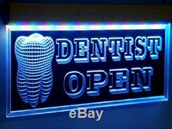 H003 Animé Dentiste Led Open Sign Clinique Dentaire Médicale Magasin Dents Neon Light
