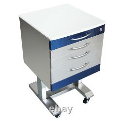 Hospital Medical Dental Assistant Portable Mobile Cabinet Cart 3 Tiroir 2 Plateau