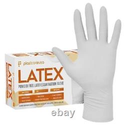 Jusqu'à 1000 pièces de gants d'examen en latex sans poudre Plastcare Dentaire et Médical, taille XS-XL blancs