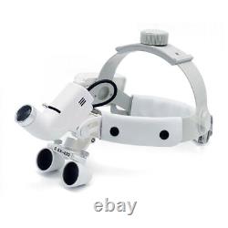 Loupe binoculaire chirurgical médical dentaire 3.5X 420mm avec éclairage frontal à LED de 5W