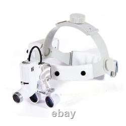 Loupe binoculaire chirurgicale médicale 3,5x avec serre-tête dentaire et éclairage LED