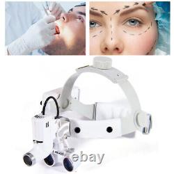 Loupes binoculaires à bandeau avec grossissement 3,5X pour chirurgie dentaire médicale et projecteur LED