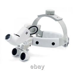 Loupes binoculaires chirurgicaux dentaires 3.5x avec serre-tête médical et éclairage LED
