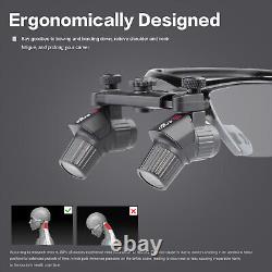 Loupes binoculaires ergonomiques médicaux dentaires 4X-450mm Loupe Ergo de lunettes grossissantes