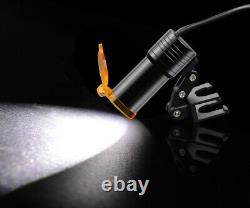 Lumière de tête LED médicale dentaire 5W + filtre et clip de ceinture pour loupes binoculaires noires.