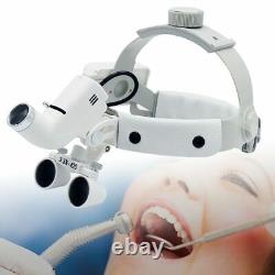 Lunettes binoculaires médicales chirurgicales dentaires avec bandeau et loupe grossissante 3.5X et lampe frontale LED