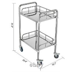 Medical Cart Hospital Stainless Steel Three Layers Serving Dental Lab Trolley Gt