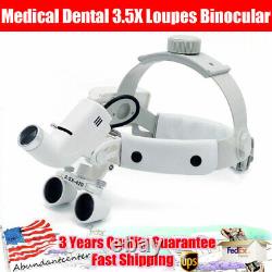 Médical Dental 3.5x Loupes Bandeau Binoculaire Magnificateur Avec Phare Led 5w Us