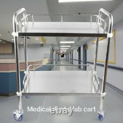 Metal Tool Medical Dental Lab Mobile Cart Trolley Omnidirectionnel Lockable Ups