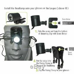 Portable Led Head Light Lampe De Laboratoire Dentaire Chirurgical Médical Loupe Avec Clip Binocular