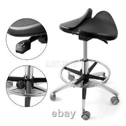 Saddle Stool Medical Dental Chair Spa Salon Ergonomic 360° Swivel Pu Leather Us