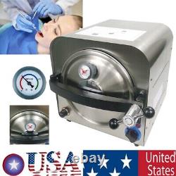 Stérilisateur à vapeur d'autoclave de laboratoire dentaire 14L 900W nouvel équipement médical USA