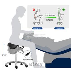 Tabouret Saddle Black Medical Dental Lab Chaise De Bureau Massage Ergonomique Réglable
