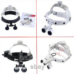 Uk 3.5x Bandeau Dentaire Chirurgical Leather Medical Led Loupes Jumelles Phare