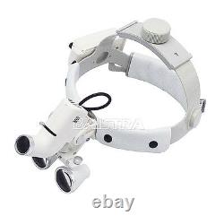 Uk Dental Surgical Medical Headband Led Binocular Loupes Dy-106 3.5x Blanc